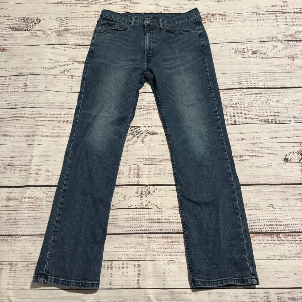 Levi's 514 Straight Fit Dark Wash Denim Blue Jeans Men's Size 34x32 (Fits 32x29)